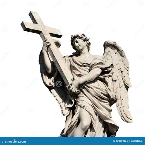 Ángel con la cruz foto de archivo. Imagen de sagrado - 123602626