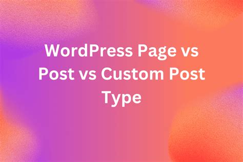wordpress page  post  custom post type