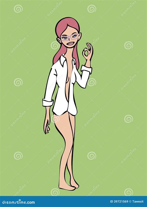 Glasses woman nude pose stock vector. Illustration of fashion - 39721569