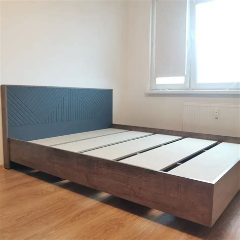 Кровать парящая Копенгаген 1.6 м дуб самдал / серый графит арт. 08 ...