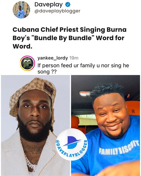 Cubana Chief Priest Singing Burna Boy’s “Bundle By Bundle” Word for