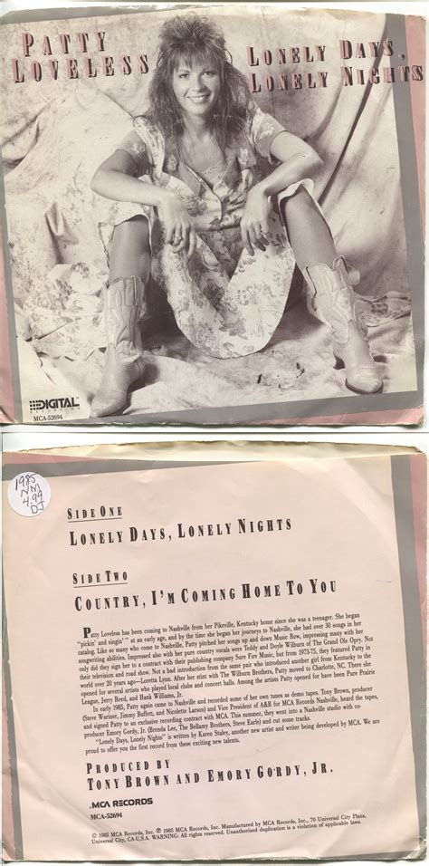 PATTY LOVELESS - The first single: Released by MCA Records on October