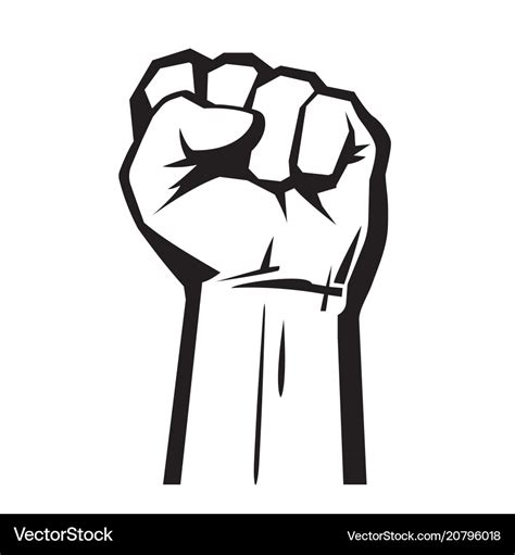 Raised hand with fist Royalty Free Vector Image