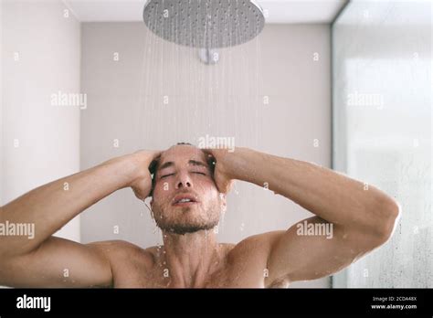 shower man  hot bath washing hair  body  hotel luxury