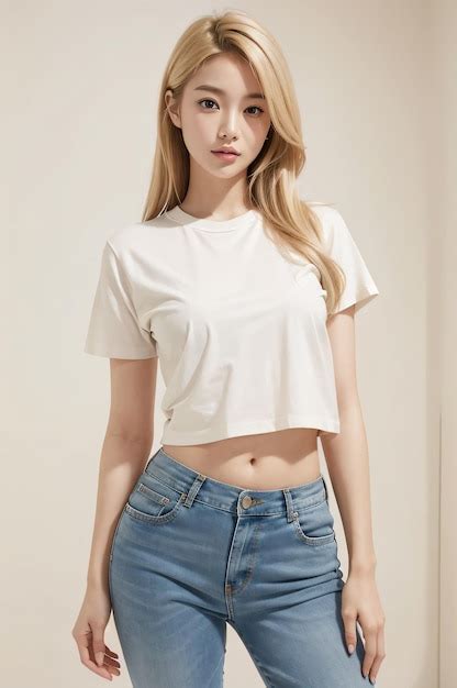 premium photo  shirt model shirt model young woman white shirt plain