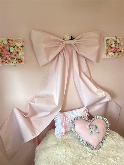 Pale Pink Oversized Wall Bow, Handmade Elegance Timeless Decor, Nursery