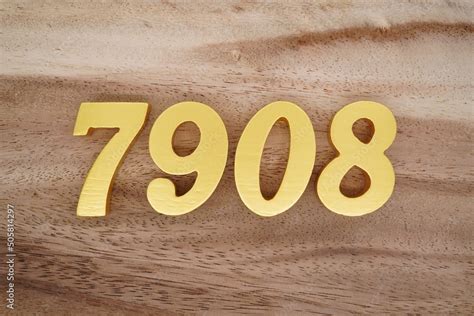 Number 7908 is made of 1 cm thick teak, painted gold on top of real ...