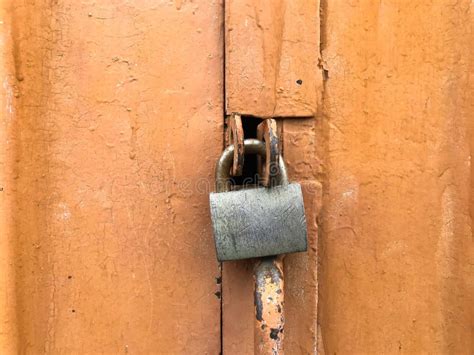 Iron gate lock. stock image. Image of lock, guard, security - 166697485