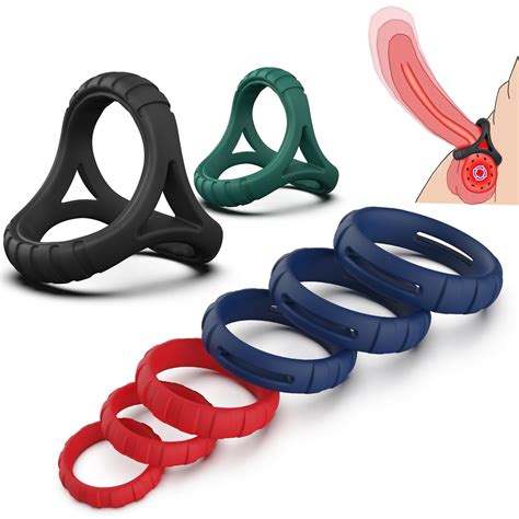 Silicone Penis Rings Set Sex Toys for Men，MKPJOY 8 Different Sizes Cock