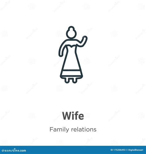 Wife Outline Vector Icon. Thin Line Black Wife Icon, Flat Vector Simple
