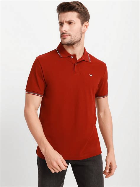 Поло Emporio Armani 8N1FB3-1JPTZ-0358 для чоловіків, колір: Бордовий ...