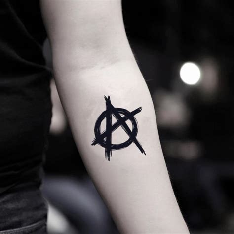 Anarchy Temporary Tattoo Sticker - OhMyTat