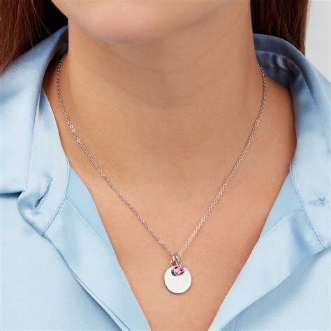 Silver October Birthstone Necklace