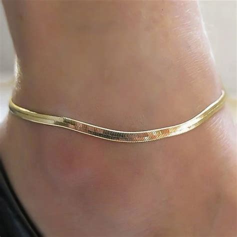 Gold Snake Chain Anklet | Classy Women Collection