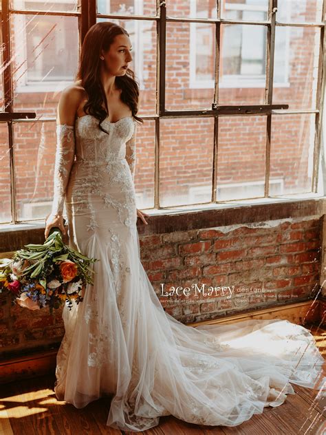 Strapless wedding dress with sleeves 60 photos - Astyledwedding.com