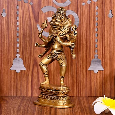Brass Mayapur Narasimha Avatar Idol (7.5 Inch) – Vedansh Craft