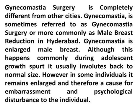 PPT - Gynecomastia Surgery in Hyderabad | Gynecomastia Hyderabad
