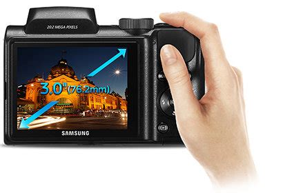 Samsung WB110 Digitalkamera (20,2 Megapixel, 26-Fach Opt. Zoom, 7,6 cm ...
