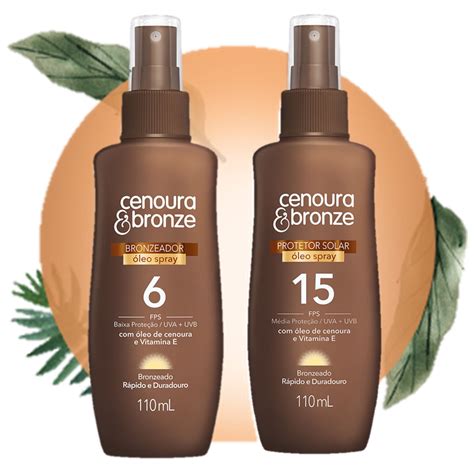 Bronzeador Cenoura E Bronze - Bronzeador Cenoura e Bronze Fps 6 Spray 110mL | Shopee Brasil