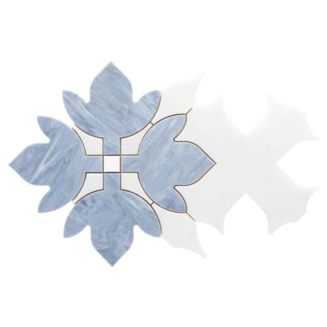 Penelope Waterjet Blue Marble Mosaic Tile | Floor and Decor