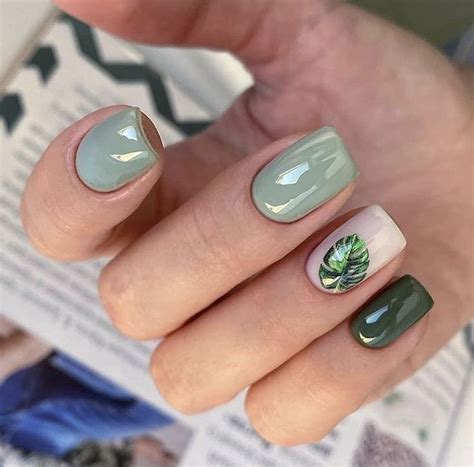Pin by Katerina on Маникюр | Turquoise nails, Green nails, Work nails