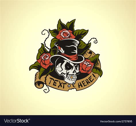 Old School Tattoo Skull Royalty Free Vector Image