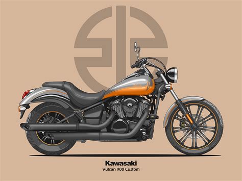Kawasaki Vulcan 900 Custom drawn by me : r/Kawasaki