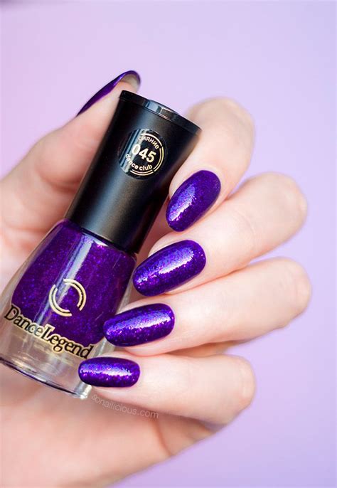 Purple glitter nails feat. Dance Legend Purple Glitter Rain Purple Glitter Nails, Violet Nails ...