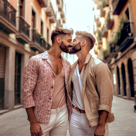 Premium Photo | Pride gay men gay men kissing each other pride love