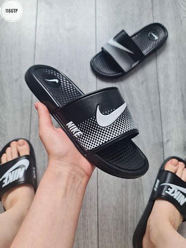 Купить Мужские шлепанцы Nike (чёрные с белым) мягкие удобные спортивные ...