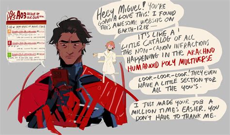 miguel o'hara, spider-man, and lyla (marvel and 4 more) drawn by