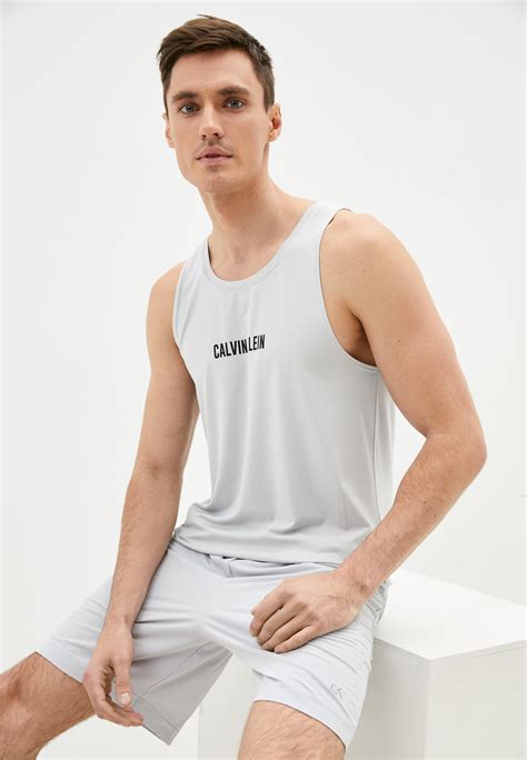 Майка спортивная Calvin Klein Performance, цвет: серый, RTLAAI287801 ...