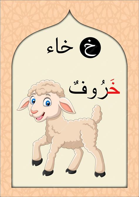 Premium Vector | Arabic Alphabet Flashcard for Kids and Children with ...