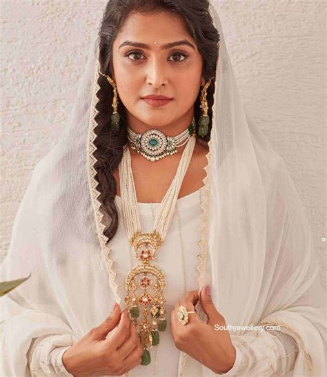 Remya Nambeesan in pearl jewellery - Indian Jewellery Designs