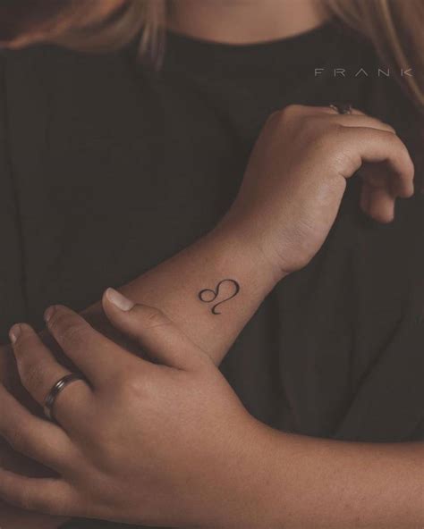 Leo Zodiac Symbol Tattoo on Wrist