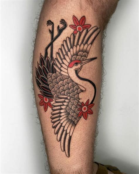 Chinese Crane Bird Tattoo