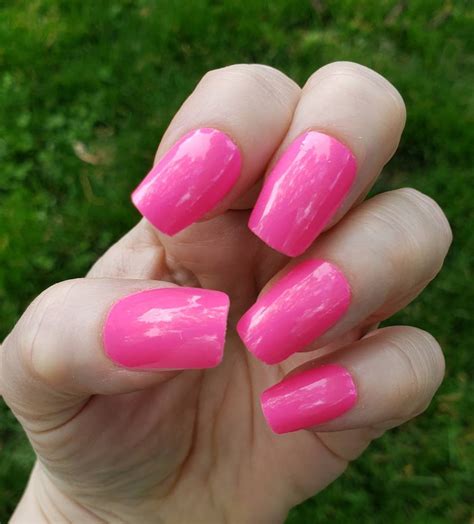 Neon Pink Nails Fluorescent Pink Nails Nail Polish Wraps | Etsy