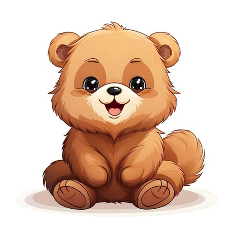 Premium AI Image | Flash card illustration of cute cartoon bear