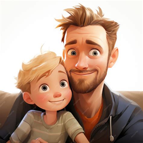 Premium AI Image | The Heartwarming Tale of Pixar Style A Dad with Blue