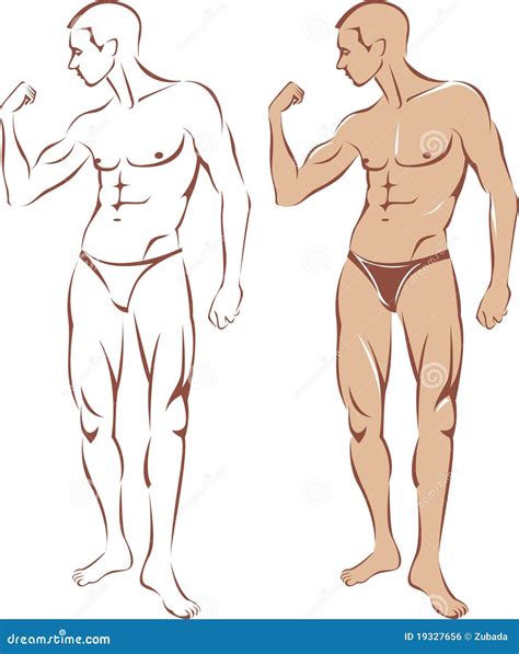 Nude man silhouette stock vector. Illustration of line - 19327656