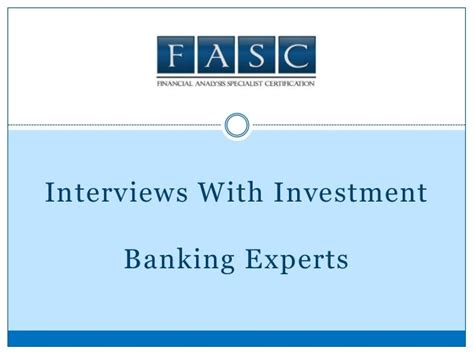 investment banking certificate
