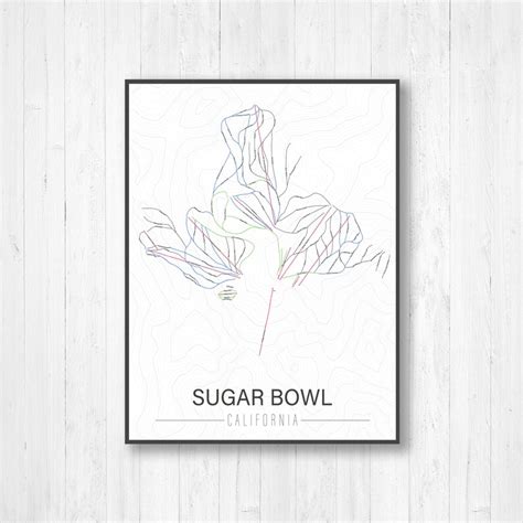 Sugar Bowl California Ski Trail Map Hanging Canvas of Sugar - Etsy