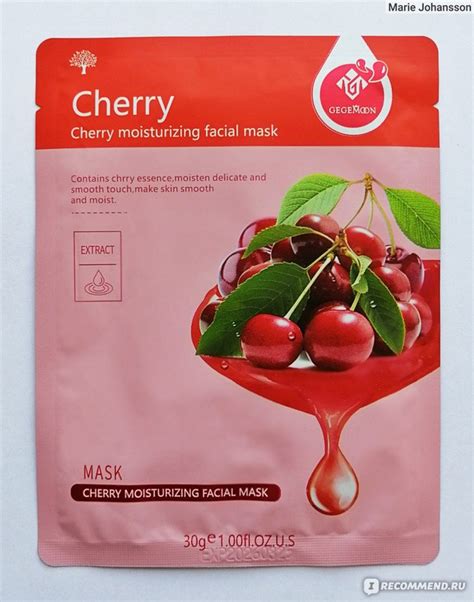 Тканевая маска для лица Gegemoon Cherry moisturizing facial mask ...