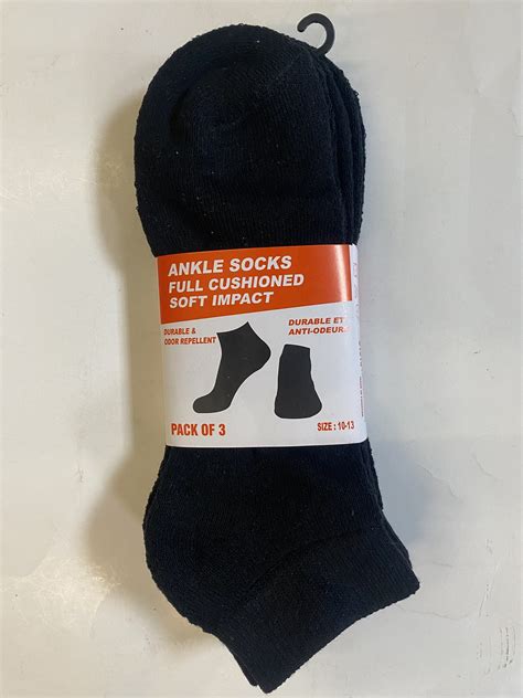 Mens , 3 Pack , Cushioned Black Ankle Socks – Big City Trading
