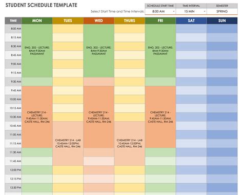 Google docs weekly schedule template free