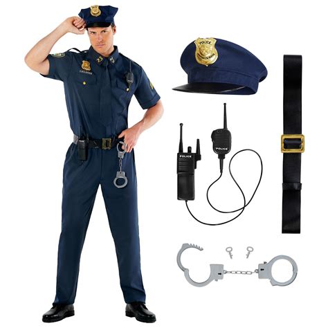 Morphpolice Costume Men Cop Outfit Men Police Costume Adult Halloween