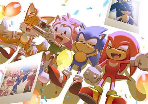 sonic the hedgehog, amy rose, tails, knuckles the echidna, classic