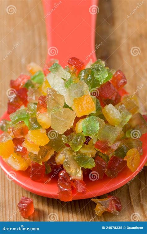 Candied fruits stock image. Image of orange, studio, spoon - 24578335