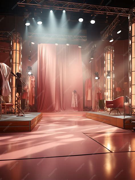 Premium Photo | Background of Fashion Runway Backdrop Runway Lights ...