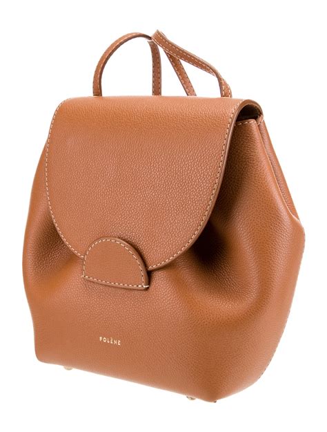 Polène Numéro Un Mini Leather Backpack - Brown Backpacks, Handbags ...
